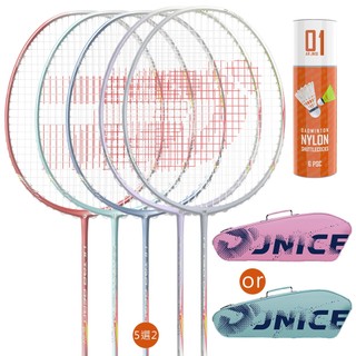 【JNICE久奈司】【入門】鋒速PLAY 羽球拍 雙拍組 碳纖維 穿線拍 4U 5U(球拍x2+球拍袋x1+半打尼龍球)