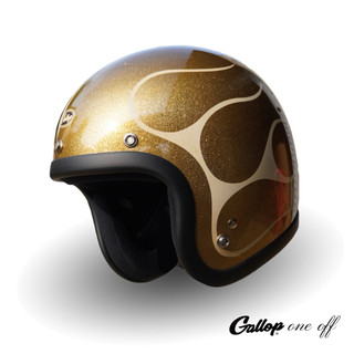 【Gallop】 GALLOP ONE OFF系列 3/4 半罩安全帽 限量創作 金火