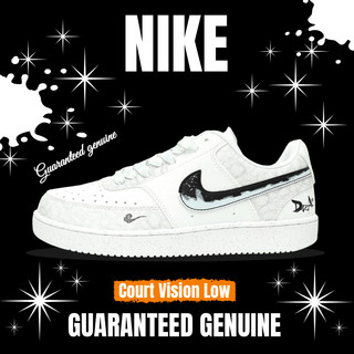 BOSS✈ Nike Court Vision Low “風清流月” 塗鴉 客製款 學院視覺系列 休閒運動板鞋 男女鞋