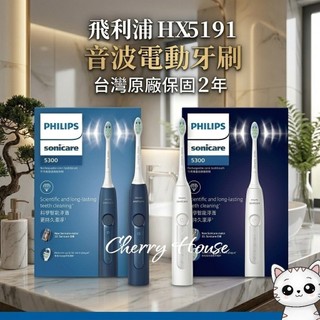 免運贈三支鑽石美白刷頭和開運御守，PHILIPS飛利浦HX5191（皓月白/星雲藍）舒適潔淨音波電動牙刷 全新台灣保固