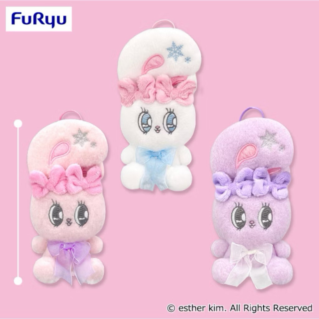 ❤Lika小舖❤K艾絲樂小兔 日本帶回全新正版現貨 Esther Bunny景品玩偶布偶娃娃吊飾 毛絨絨雪花兔子 押上