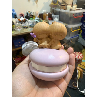 雙子星木頭旋轉音樂盒 無盒
