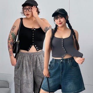 LULUS/PLUS/中大尺碼/排釦小心機罩杯BRATOP背心３色【A01260376】260603