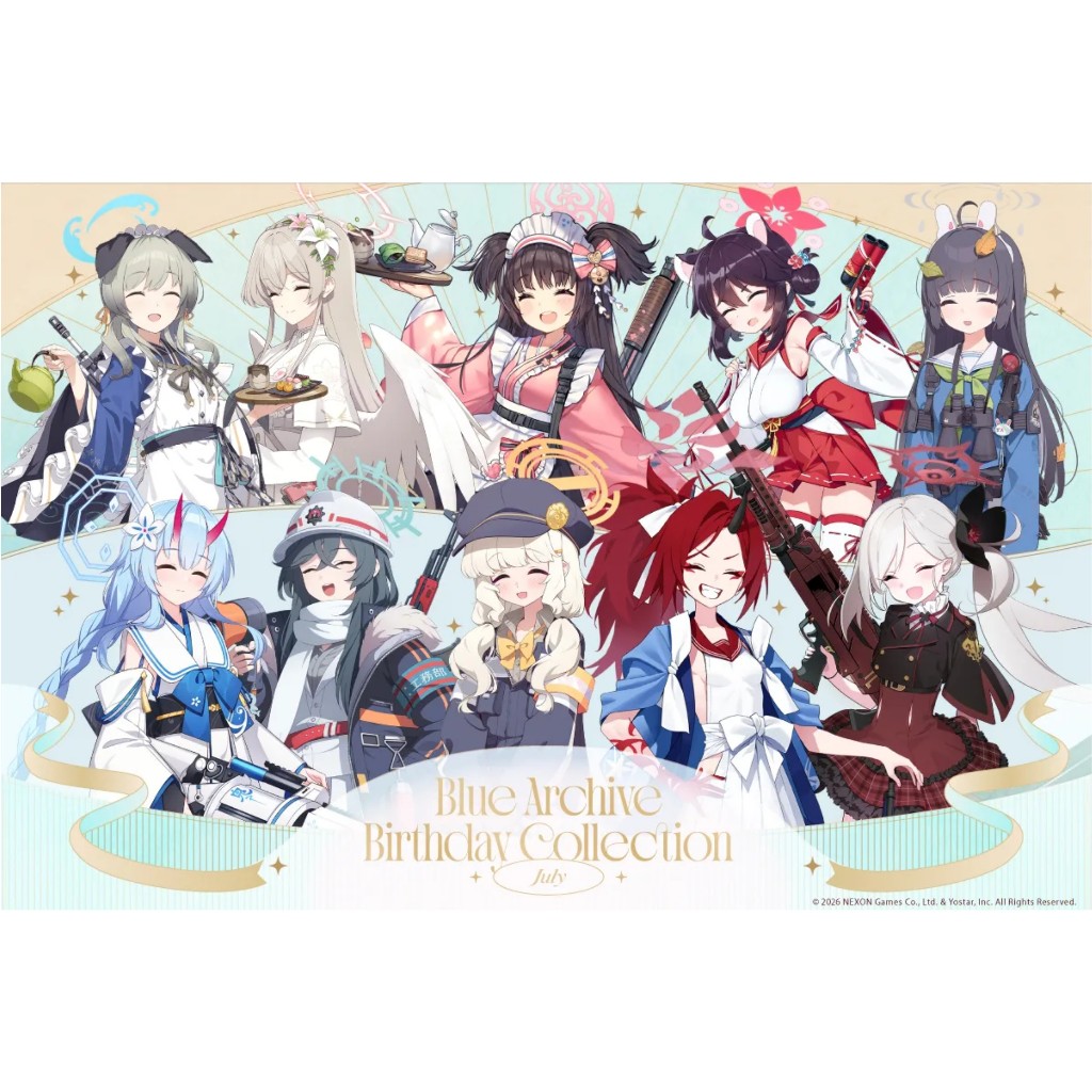 【WAT預購】蔚藍檔案 Blue Archive 日本限定 七月學生生日 渚 青葉 海花 靜子 楓 美優 知世 實里
