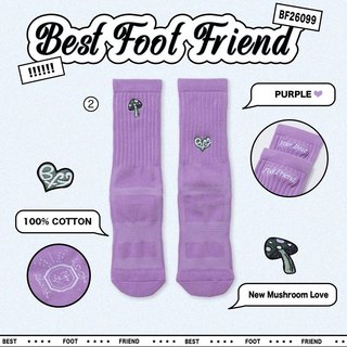 BEST FOOT FRIEND BF26099-PL MUSHROOM LOVE 新蘑菇人 中筒襪 小腿襪 (紫色)