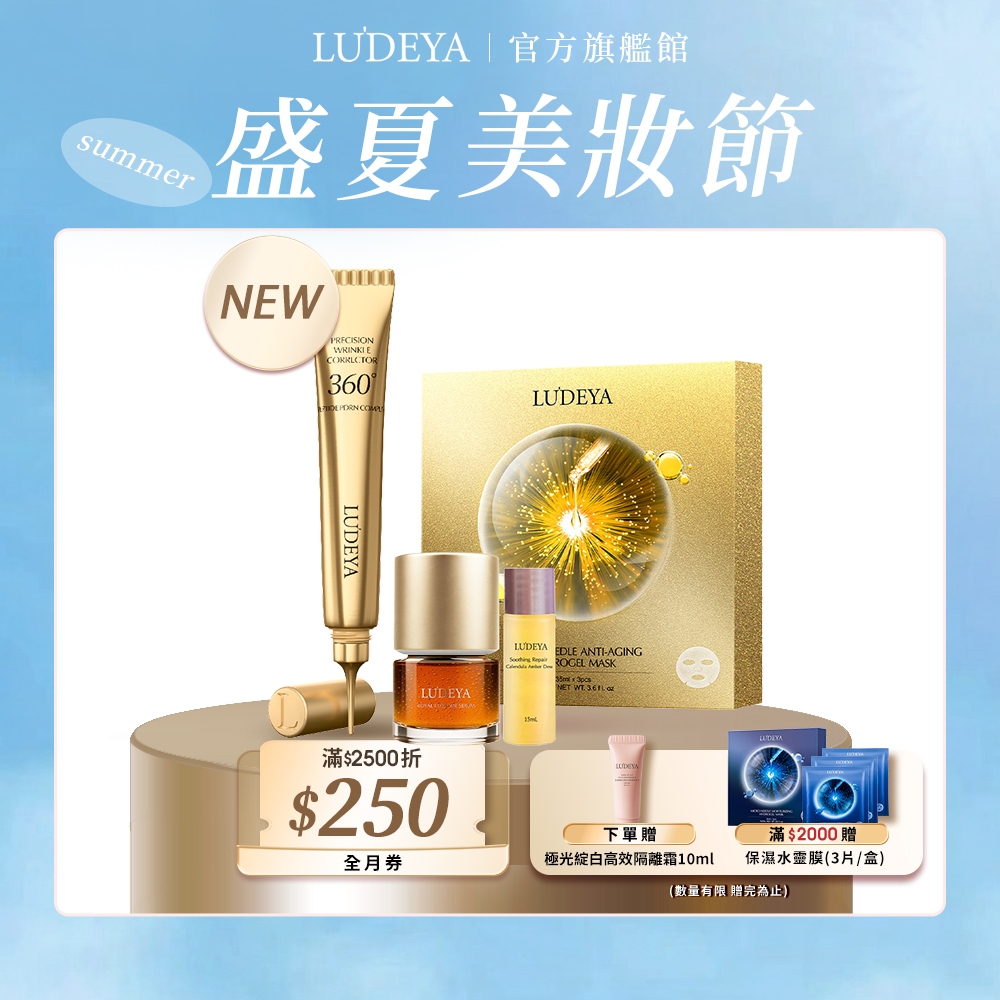 【LUDEYA】超逆時PDRN微臻撫紋筆體驗組(撫紋筆x1+瑰泌精華12ml+抗老水靈膜3片 +金盞花露15ml)