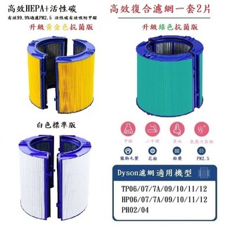 適用於Dyson TP/HP 06 07 7A 09 10 11 12/PH 02 04 空氣清淨機 抗菌抗病毒濾網濾芯