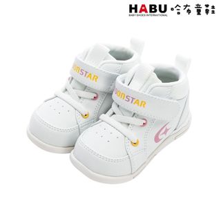 【Moonstar月星】日本機能童鞋 HI系列 十大機能 機能鞋 皮革 高筒 白 MSTWB114｜哈布童鞋