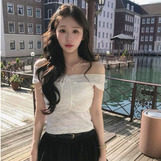 Peachuu韓國女裝🇰🇷cloudemotion蕾絲小花一字肩