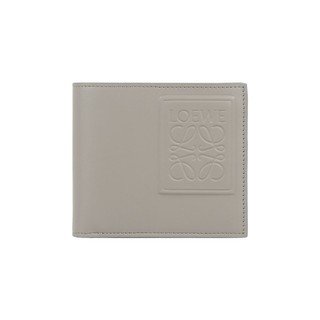 LOEWE 緞面小牛皮二折8卡短夾(貝殼灰)