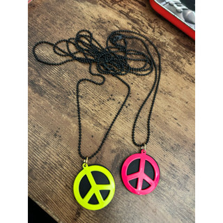 全新 國外購買 和平 螢光 長項鏈 40cm 項鍊 嘻哈 帥氣 peace