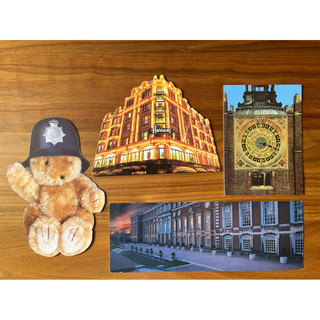 歐洲帶回 英國製明信片 哈洛德百貨Harrods 倫敦漢普頓宮Hampton Court Palace 泰迪熊 早期收藏