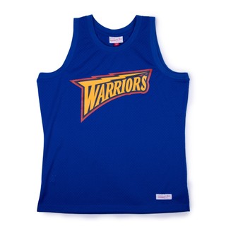 Mitchell & Ness 金州勇士 Team Logo Dad Jersey 網眼背心 藍色 NBA 復古無袖上衣