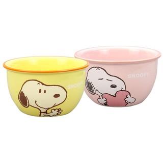 【好來】Snoopy造型馬卡龍雙碗組(黃色+粉紅色)(品牌會員用) 以點數兌換勿直接下單