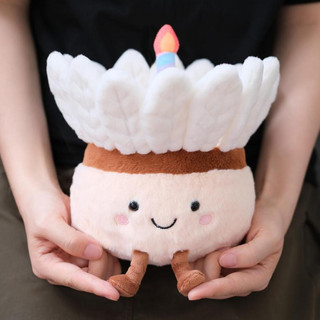 W-ACE 羽毛球蛋糕 19cm毛絨公仔玩偶 羽球生日禮物 創意蛋糕擺飾 羽毛球周邊 羽球社團 球友禮物 交換禮物 送禮