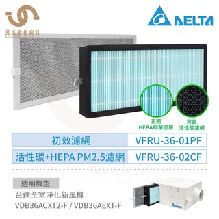 台達電子 台達全室淨化新風機濾網 初效 / 活性碳複合濾網 VDB36ACXT2-F / VDB36AEXT-F適用