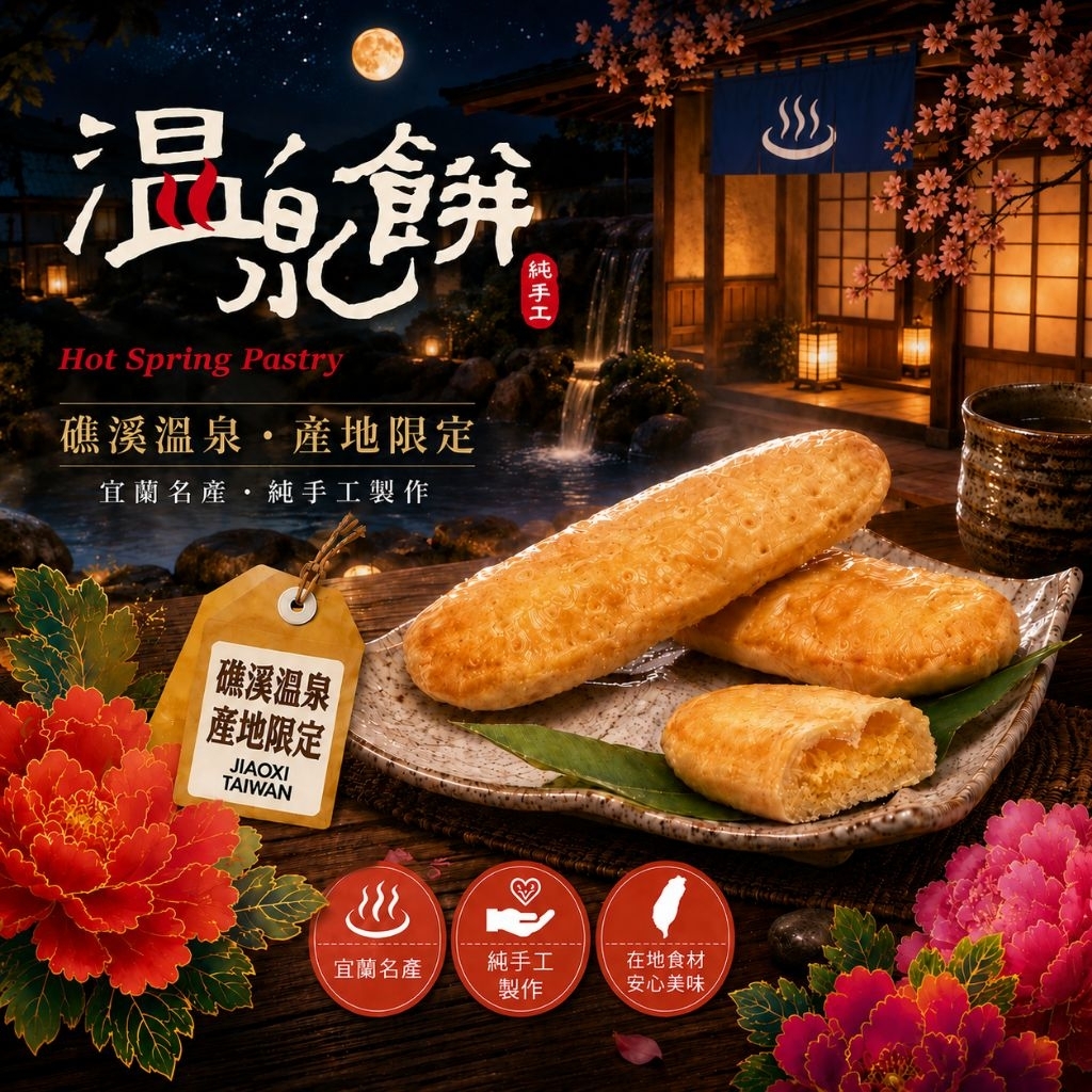 ＜宜蘭名產阿嬤＞富湘 溫泉餅   #溫泉餅#宜蘭名產#牛舌餅#宜蘭必買#軟牛#軟式牛舌餅#軟心牛舌餅#宜蘭餅
