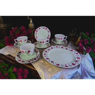 【Sunshine Antiques】降價 Colclough - 淺綠色的小庭院 英國骨瓷茶杯咖啡杯蛋糕盤 E.01