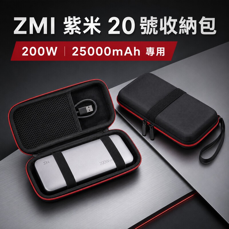 臻選 💕高品質 收納包 適用 ZMI紫米20號移動電源包200W大功率收納包25000mAh充電寶收納包便攜收納包