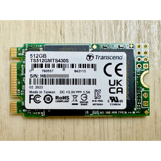 二手 創見固態硬碟SSD 100% Transcend m2 SATA 512G 2242