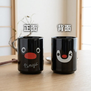 Pingu 企鵝家族 企鵝 壽司湯吞 雙面圖案 日本製 陶瓷杯 300ml 茶杯 水杯 可微波 可洗碗機 企鵝周邊 收藏