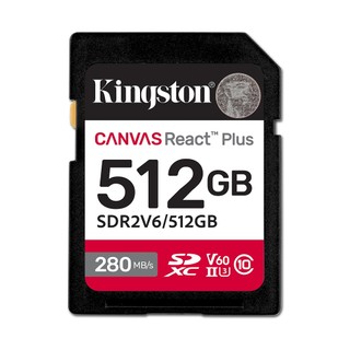 金士頓 Canvas React Plus 512G SDXC UHS-II V60 U3 記憶卡 280MB/s
