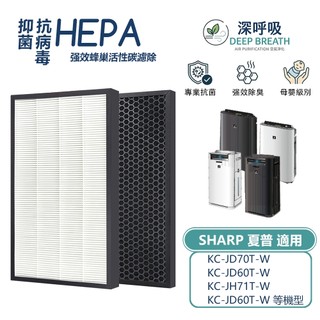 適用Sharp夏普KC-JD60T-W JD70T-W KC-JH60T-W JH70T-W D70 E70 F70濾網