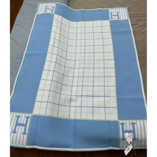 國外現💙愛馬仕 hermes Avalon毛毯 毯子 薄被 藍色 100 x 140cm