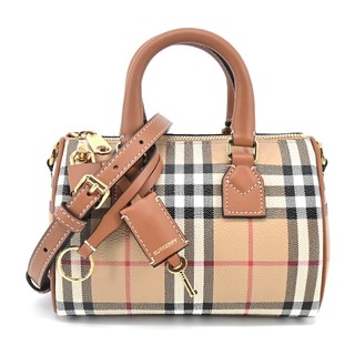BURBERRY 經典格紋皮革迷你手提/斜背包(石楠木棕色)｜100%原廠真品｜JS Maxx官方旗艦館