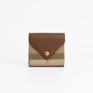 BURBERRY LILA 4卡拼接三折短夾(米棕)
