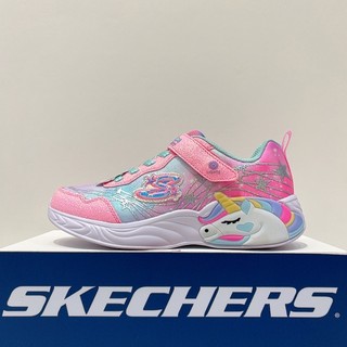 SKECHERS UNICORN DREAMS 中童 獨角獸 魔鬼氈 發光 電燈鞋 運動 休閒鞋 302299LPKTQ