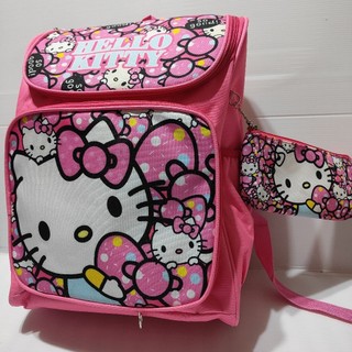 迎全新 Hello Kitty 38公分 附筆袋 桃紅色 雙肩後背包 書包