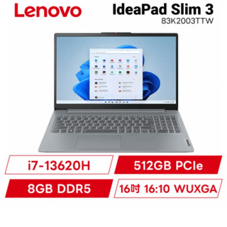 Lenovo聯想 IdeaPad Slim 3 83K2003TTW 高效能筆電/i7-13620H/16吋【原廠福利品