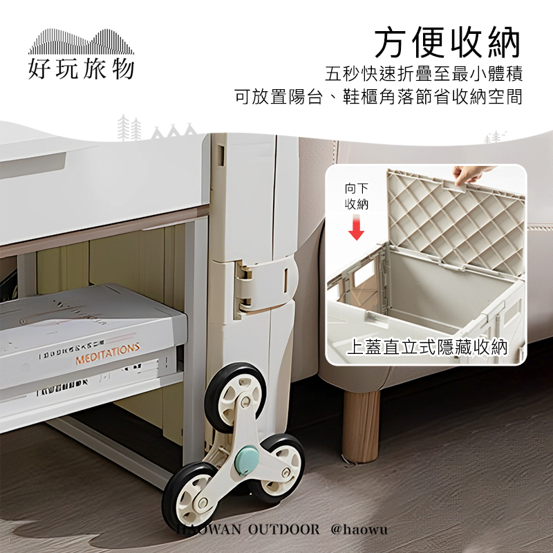 好玩旅物方便收納五秒快速折疊至最小體積可放置陽台、鞋櫃角落節省收納空間MEDITATIONS向下收納上蓋直立式隱藏收納 OUTDOOR @haowu