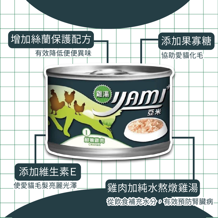 【增加絲蘭保護配方，添加果寡糖，有效降低便便異味，協助愛貓化毛，添加維生素E，鮮嫩雞肉，使愛貓毛髮亮麗光澤，【雞肉加純水熬燉雞湯，從飲食補充水分,有效預防腎臟病——。