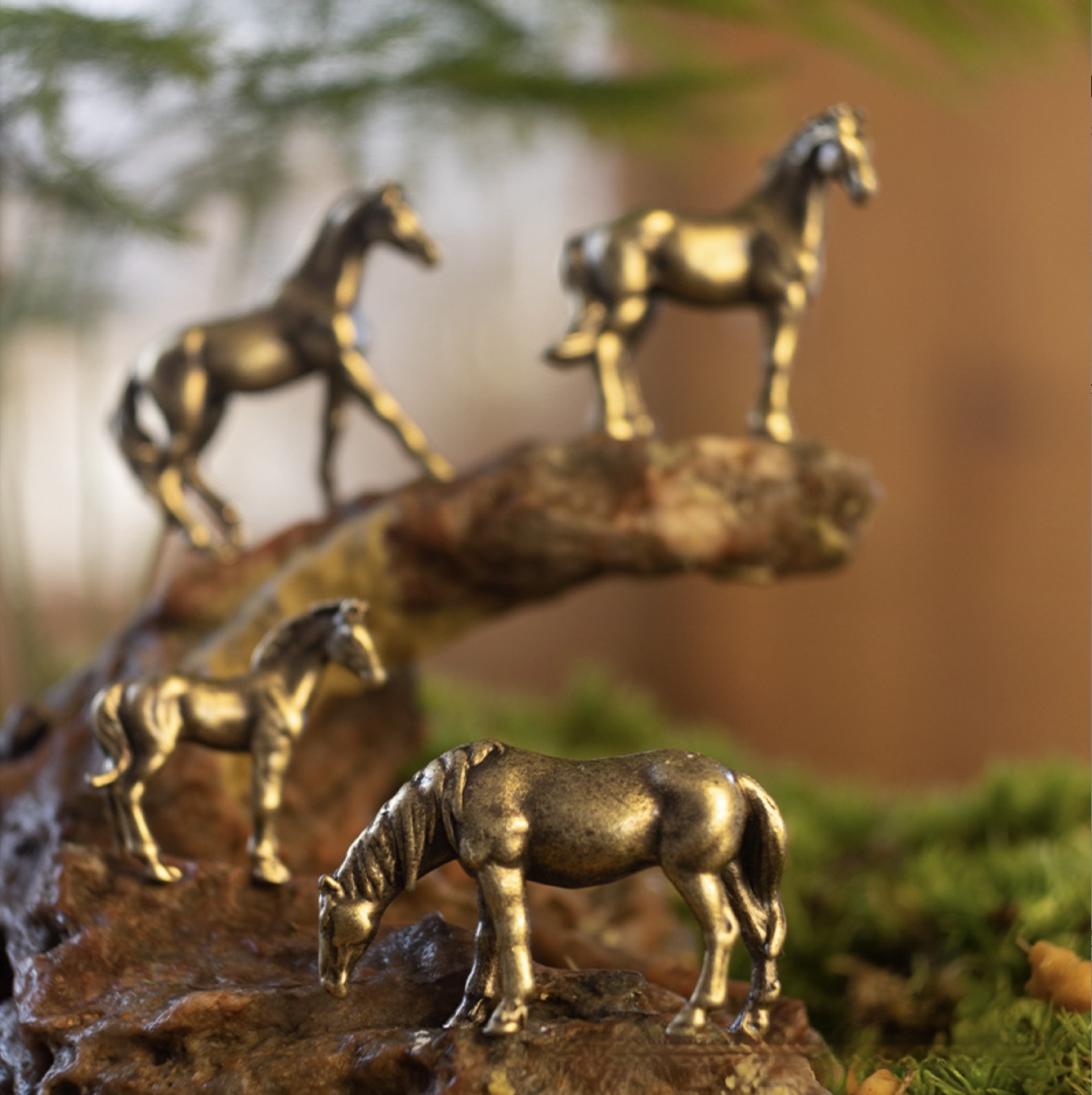 （5款極小駿馬系列） 駿馬 小馬 野馬 馬 銅合金 銅製 沙盤 假山 盆景 造景 禪風 中國風 枯山水 水陸缸 魚缸造景 - 隨草憶境 微景觀 ...
