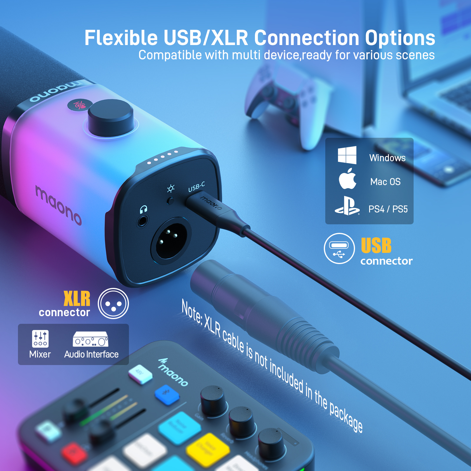 Maono PD100X USB/XLR 動圈麥克風