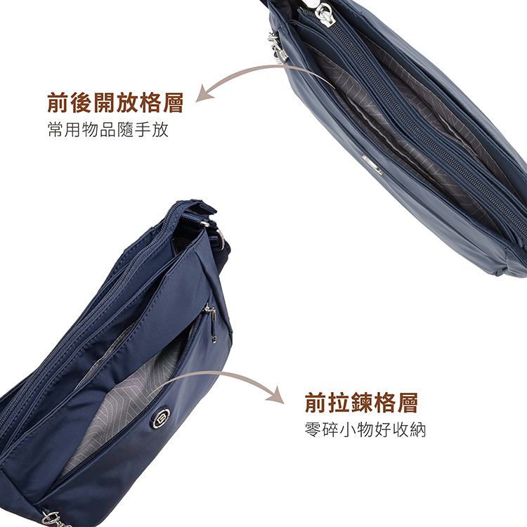 前後開放格層常用物品隨手放B前拉鍊格層零碎小物好收納