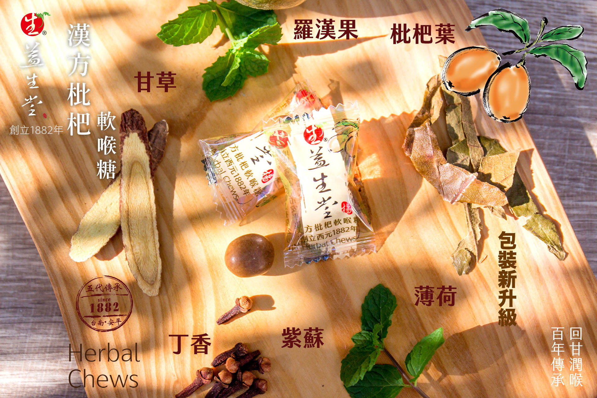 益生堂．漢方枇杷軟喉糖【雙層潤喉】