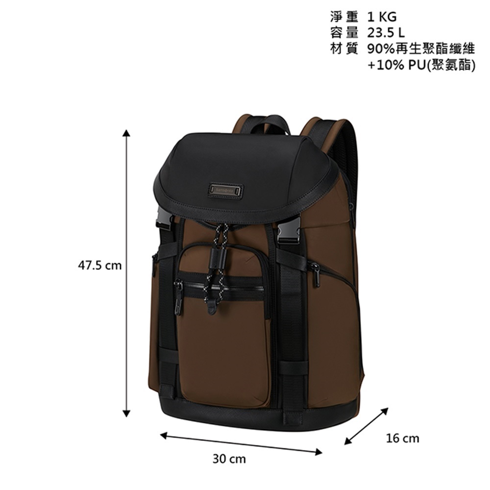 47.5 cm淨重 1KG容量 23.5 L材質 90%再生聚酯纖維+10%PU(聚氨酯)30 cm16 cm