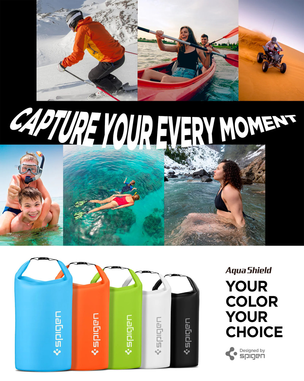 YOUR EVERY MOMENTAqua ShieldYOURCOLORYOURCHOICEDesigned byspigenspigen