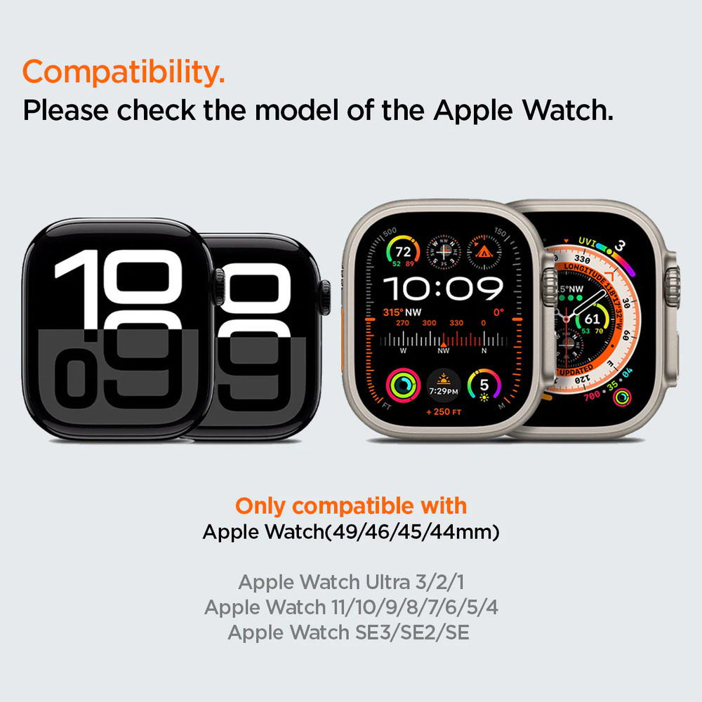 Please check the model of the Apple atchCompatibility.150 330LONGIT5NW3 118617252 8910:09315 NW270W300 3300053 70NWNUPDATED57:29PM 250 FTOnly compatible withApple Watch(49/46/45/44mm)Apple Watch Ultra 3/2/1Apple Watch 11/10/9/8/7/6/5/4Apple Watch SE3/SE2/SE