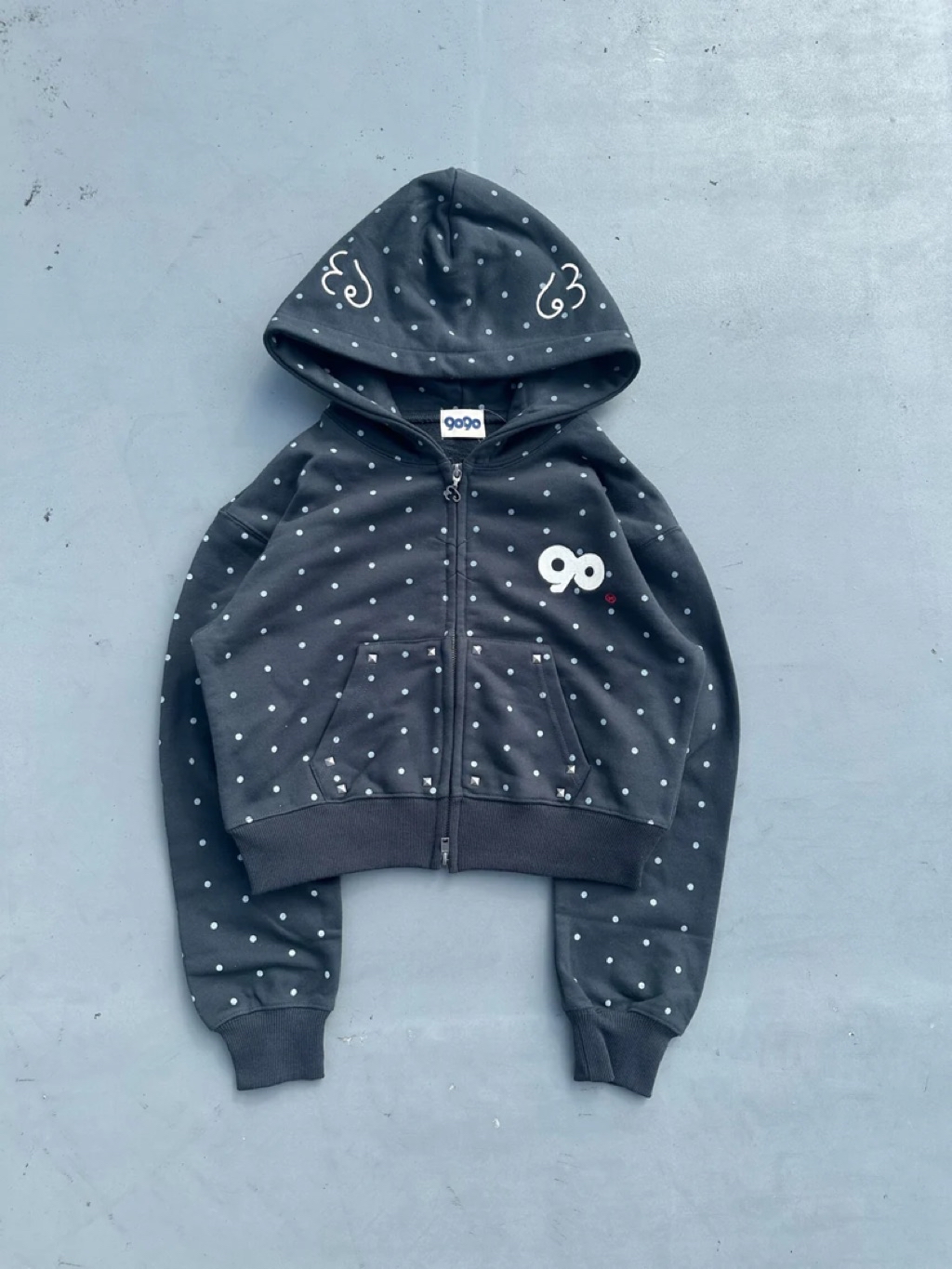 9090 Angel Dot Zip Hoodie