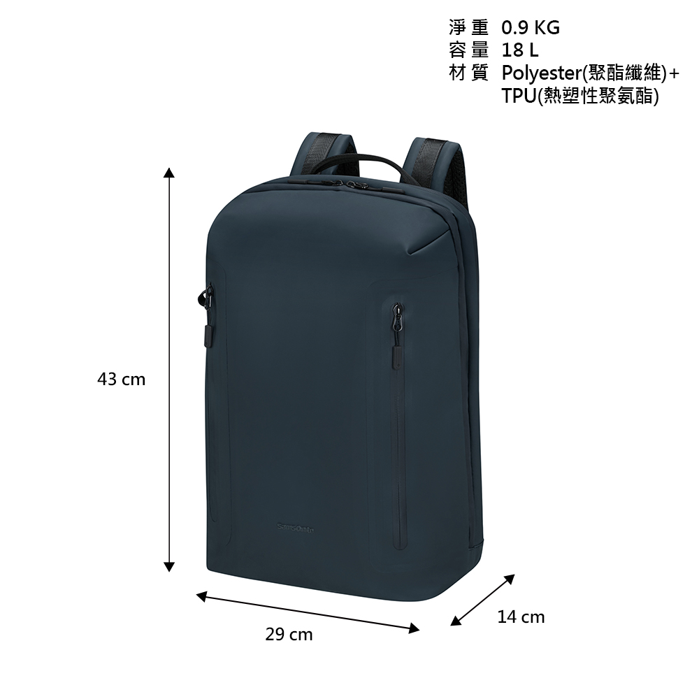 43 0.9 KG容量 18L材質 Polyester(聚酯纖維)+TPU(熱塑性聚氨酯)29 14 cm