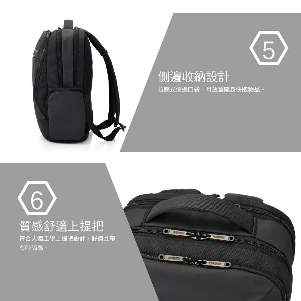 6質感舒適上提把符合人體工學上提把設計,舒適且帶有時尚感。側邊收納設計拉鍊式側邊口袋,可放置隨身快取物品。5