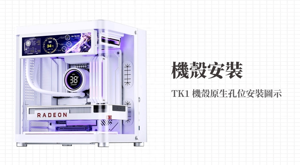 34RADEON38機殼安裝TK1 機殼原生孔位安裝圖示