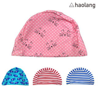 Haolang 兒童泳帽/花布/萊克材質/彈性佳