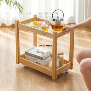 『MOKA®摩卡』茶几 桌子 置物架 收納 實木客廳沙發邊幾小桌子移動小茶几臥室床頭邊幾現代簡約網紅角幾