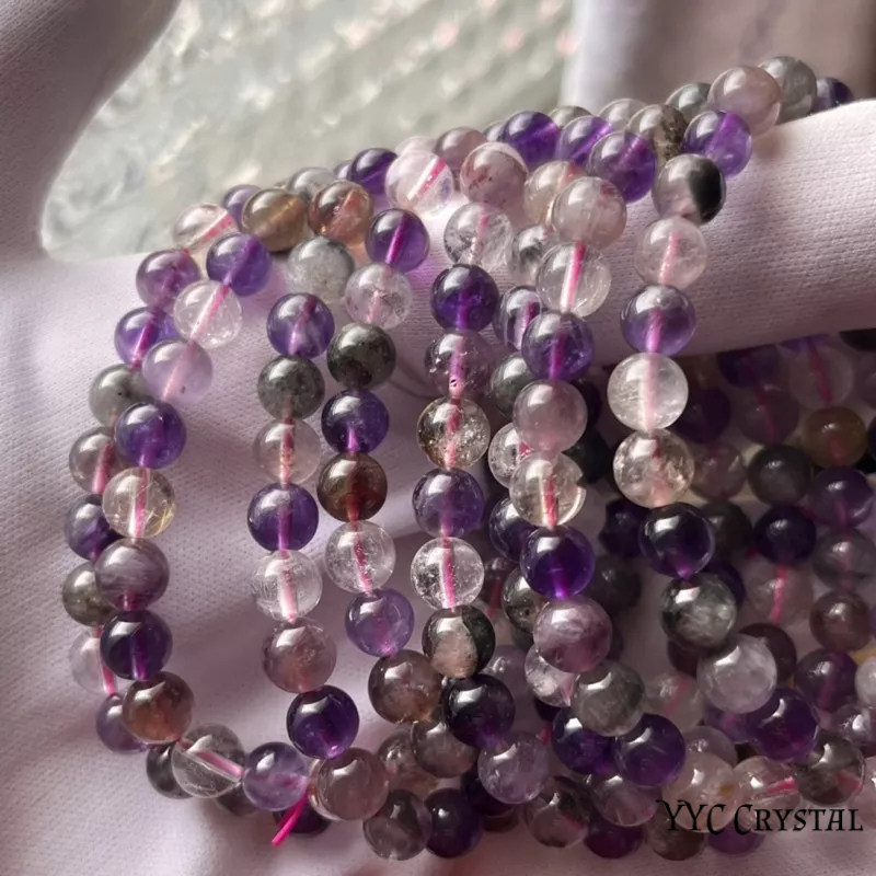 ［現貨實拍］天然極光23 紫極光 彩極光7.5-8.2mm 手串 手珠 手鍊 天然水晶