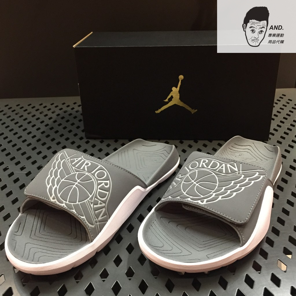 【AND.】NIKE JORDAN HYDRO 7 灰白 魔鬼氈 軟底 拖鞋 男女款 AA2517-002